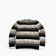 Polo Ralph Lauren Striped V-Neck Πουλόβερ Μαύρο Γκρι Εκρού S / Pre-Owned