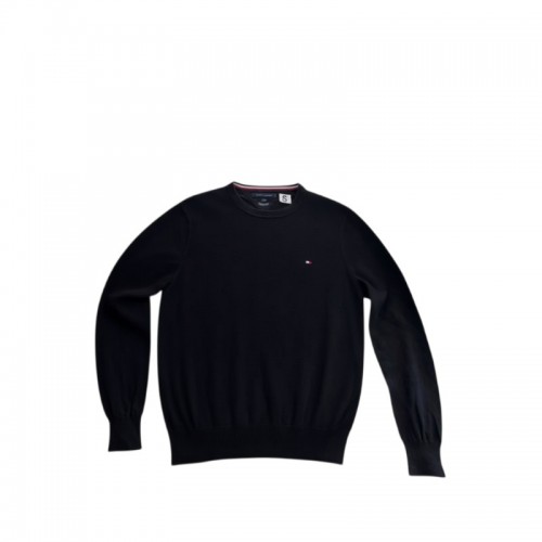 Tommy Hilfiger Premium Cotton Crew Neck Πουλόβερ Μαύρο S / Pre-Owned