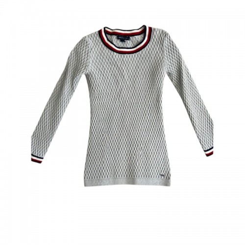 Tommy Hilfiger Textured Knit Μακρύ Πλεκτό Γκρι S / Pre-Owned
