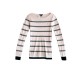 Tommy Hilfiger Striped Πλεκτή Μπλούζα Ροζ Γκρι XS/S / Pre-Owned