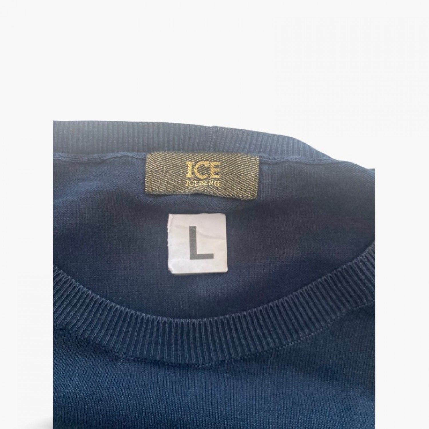 ICE Iceberg Μπλε Πλεκτή Μπλούζα με Λογότυπο – Μέγεθος L / Pre-Owned