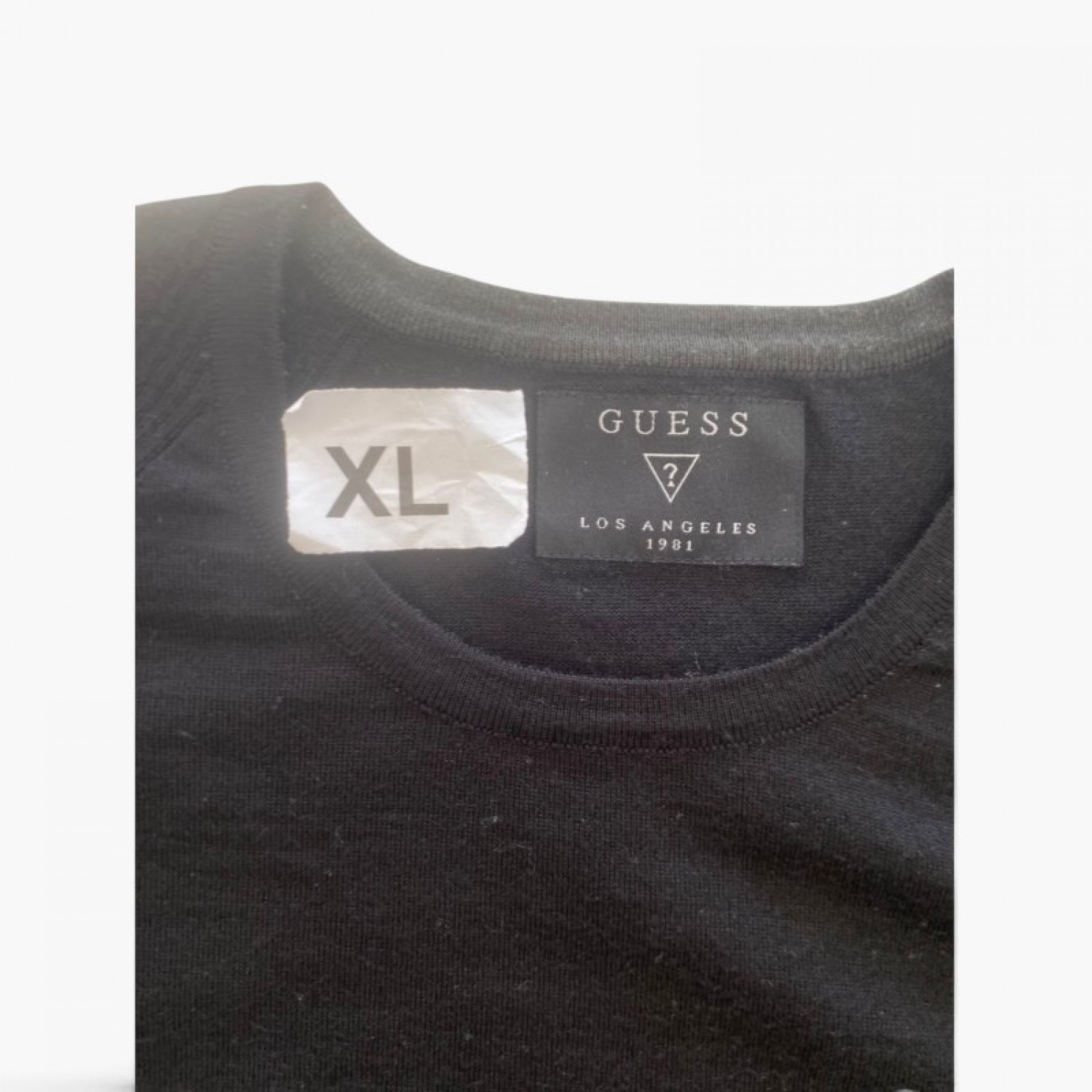 Guess Los Angeles Μαύρη Πλεκτή Μπλούζα με Μικρό Λογότυπο – Μέγεθος XL / Pre-Owned