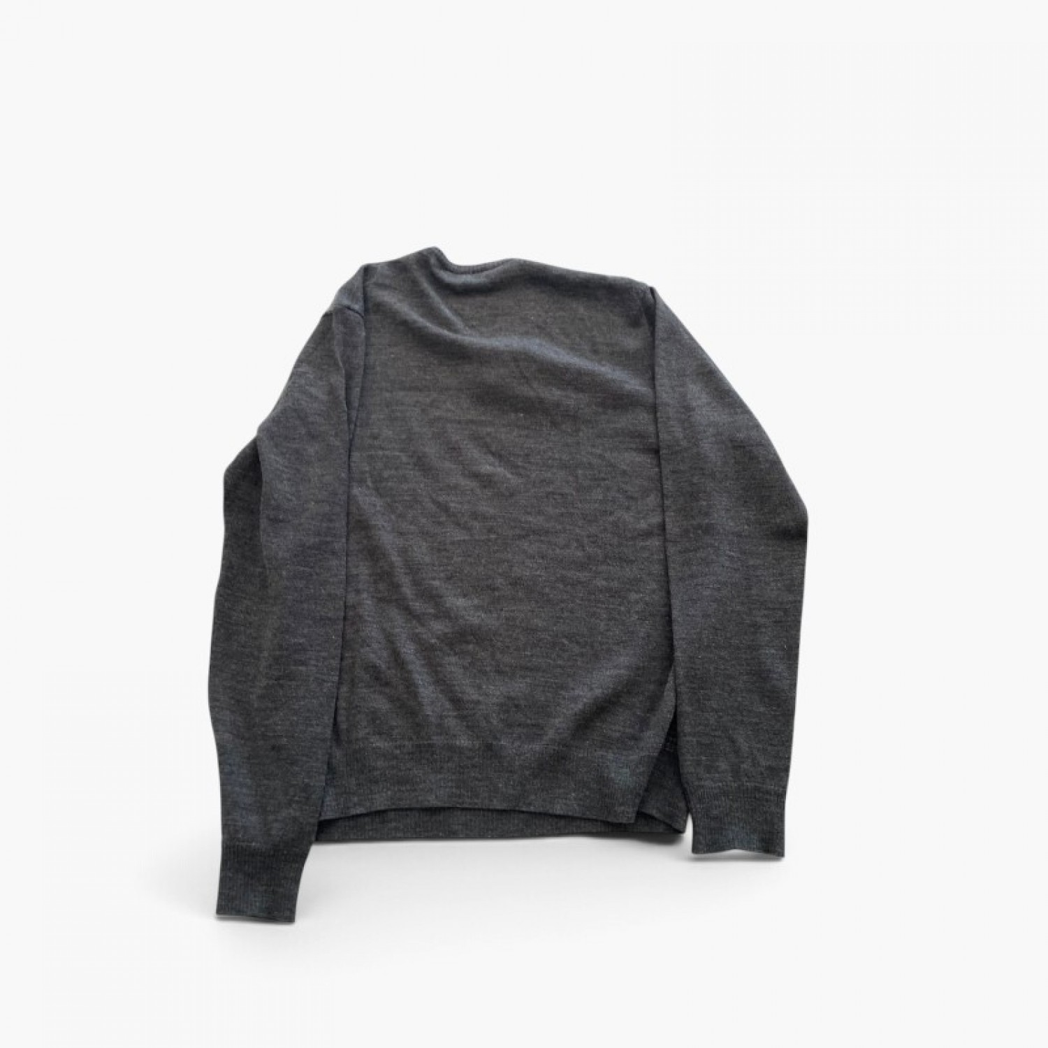 Best Company Γκρι Πλεκτή Μπλούζα V-Neck με Μικροσχέδιο – Μέγεθος XL / Pre-Owned
