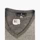 Best Company Γκρι Πλεκτή Μπλούζα V-Neck με Μικροσχέδιο – Μέγεθος XL / Pre-Owned