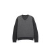 Best Company Γκρι Πλεκτή Μπλούζα V-Neck με Μικροσχέδιο – Μέγεθος XL / Pre-Owned