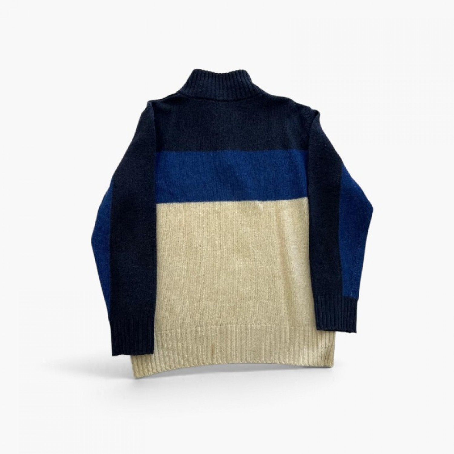 North Sails Πλεκτή Μπλούζα Half-Zip Colorblock Μπλε/Εκρού – Μέγεθος XL  Σύντομη περιγραφή: / Pre-Owned