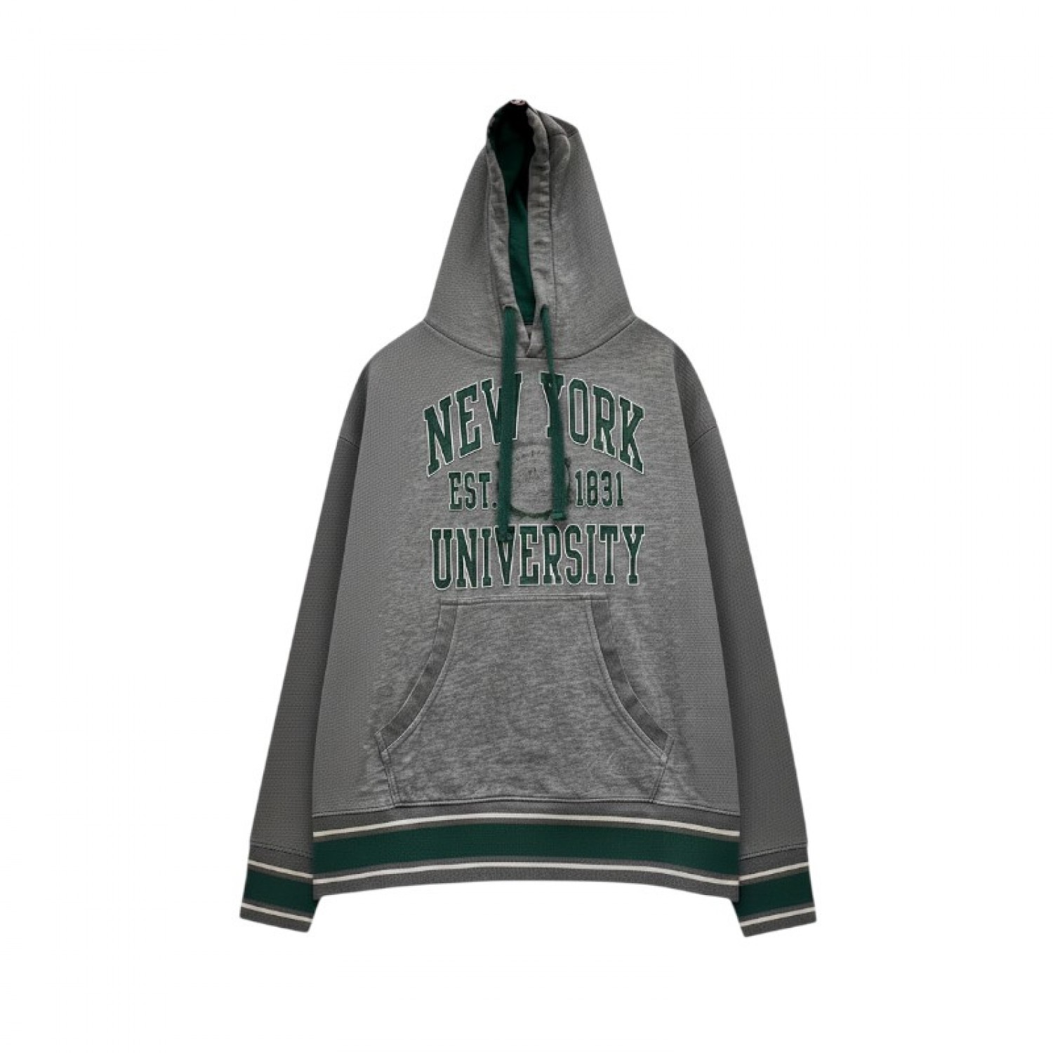 Champion New York University Γκρι Φούτερ με Κουκούλα – Μέγεθος M / Pre-Owned