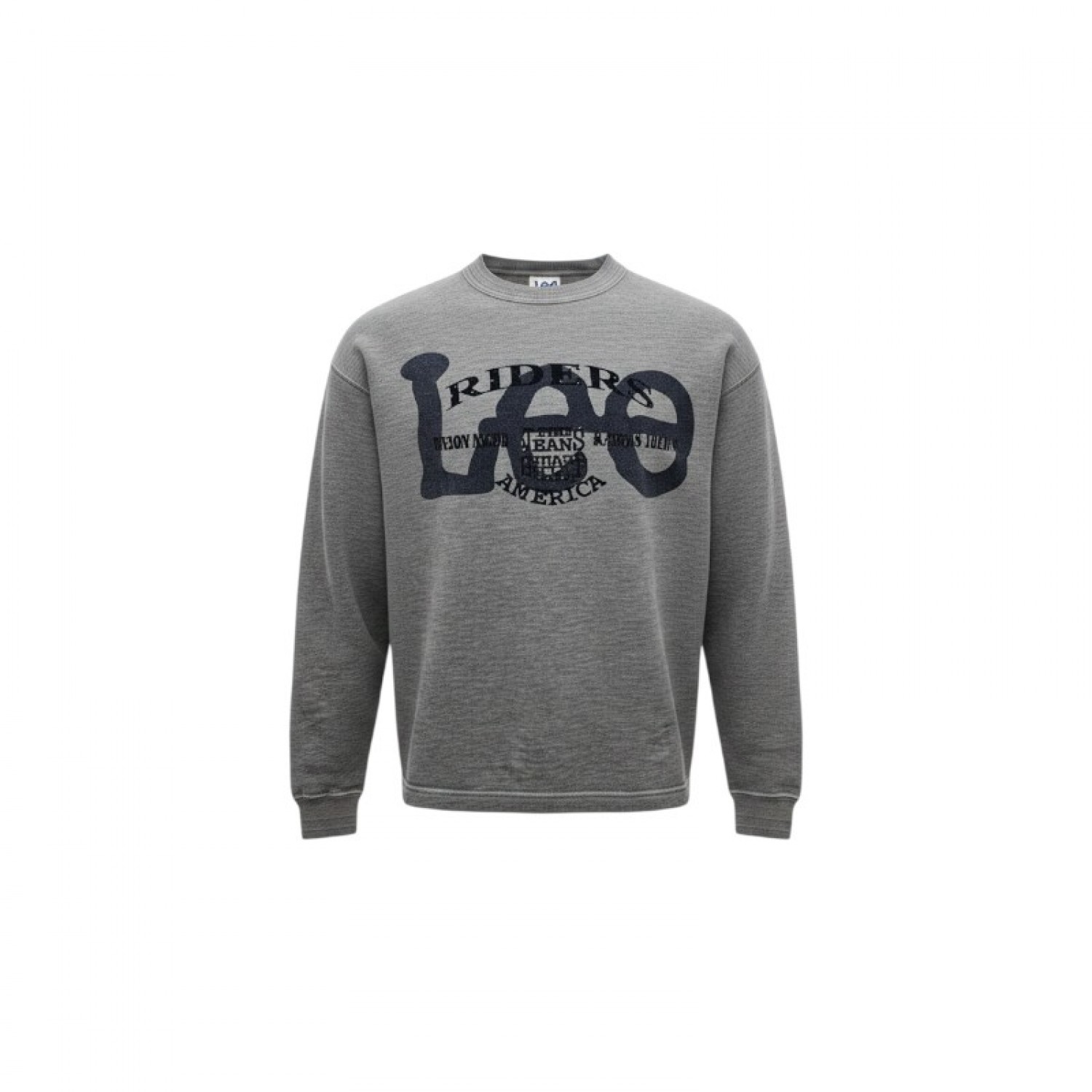 Lee Riders Γκρι Φούτερ Crew Neck με Μεγάλη Retro Στάμπα – Μέγεθος S / Pre-Owned