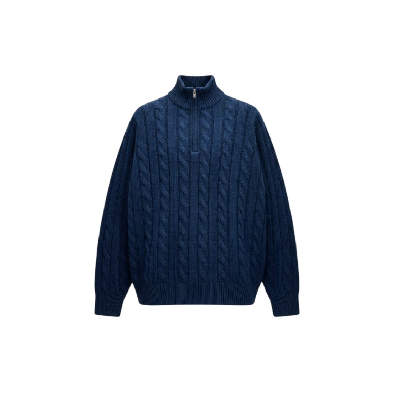 Polo Ralph Lauren Μπλε Πλεκτή Μπλούζα Cable Knit Half-Zip – Μέγεθος L / Pre-Owned