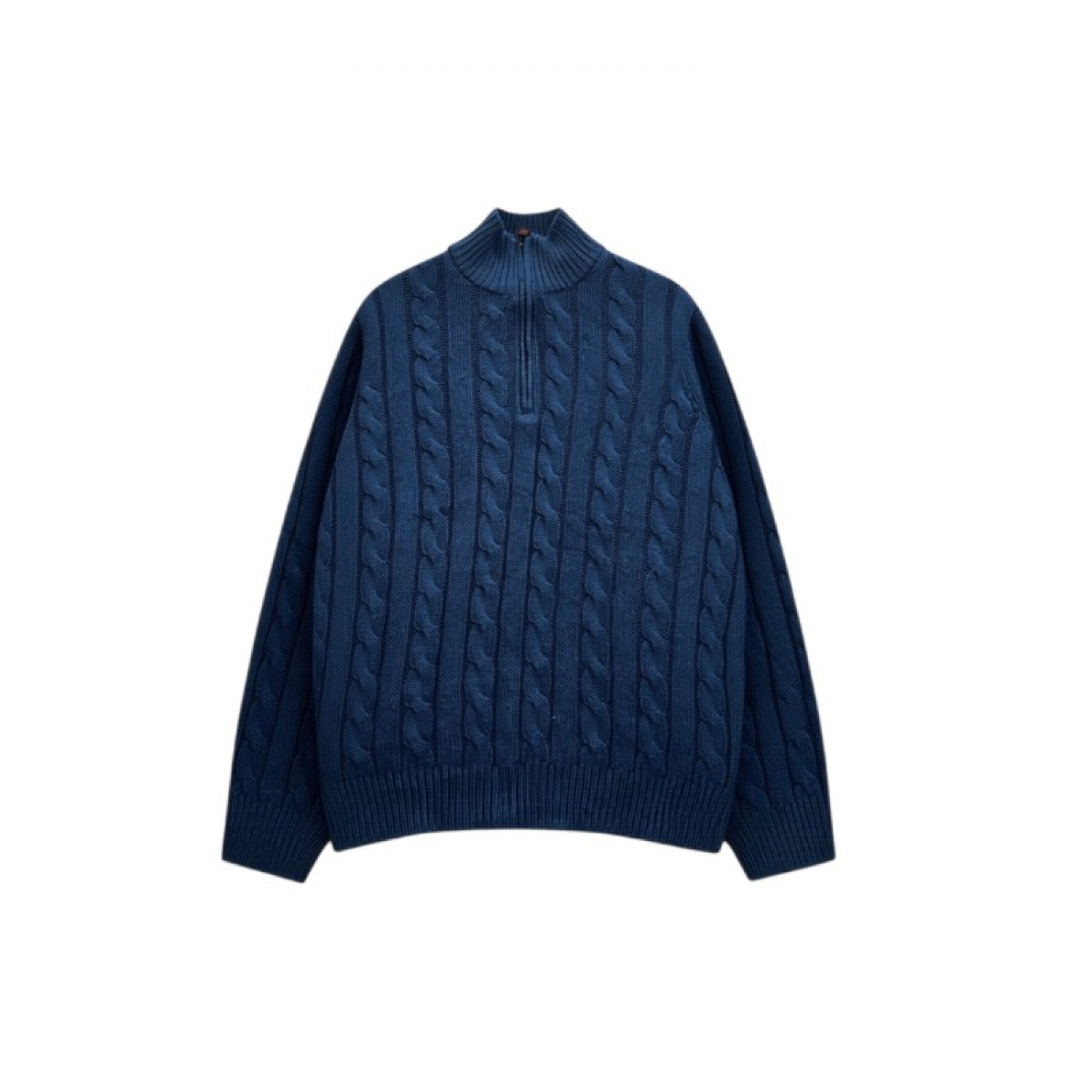 Polo Ralph Lauren Μπλε Πλεκτή Μπλούζα Cable Knit Half-Zip – Μέγεθος L / Pre-Owned