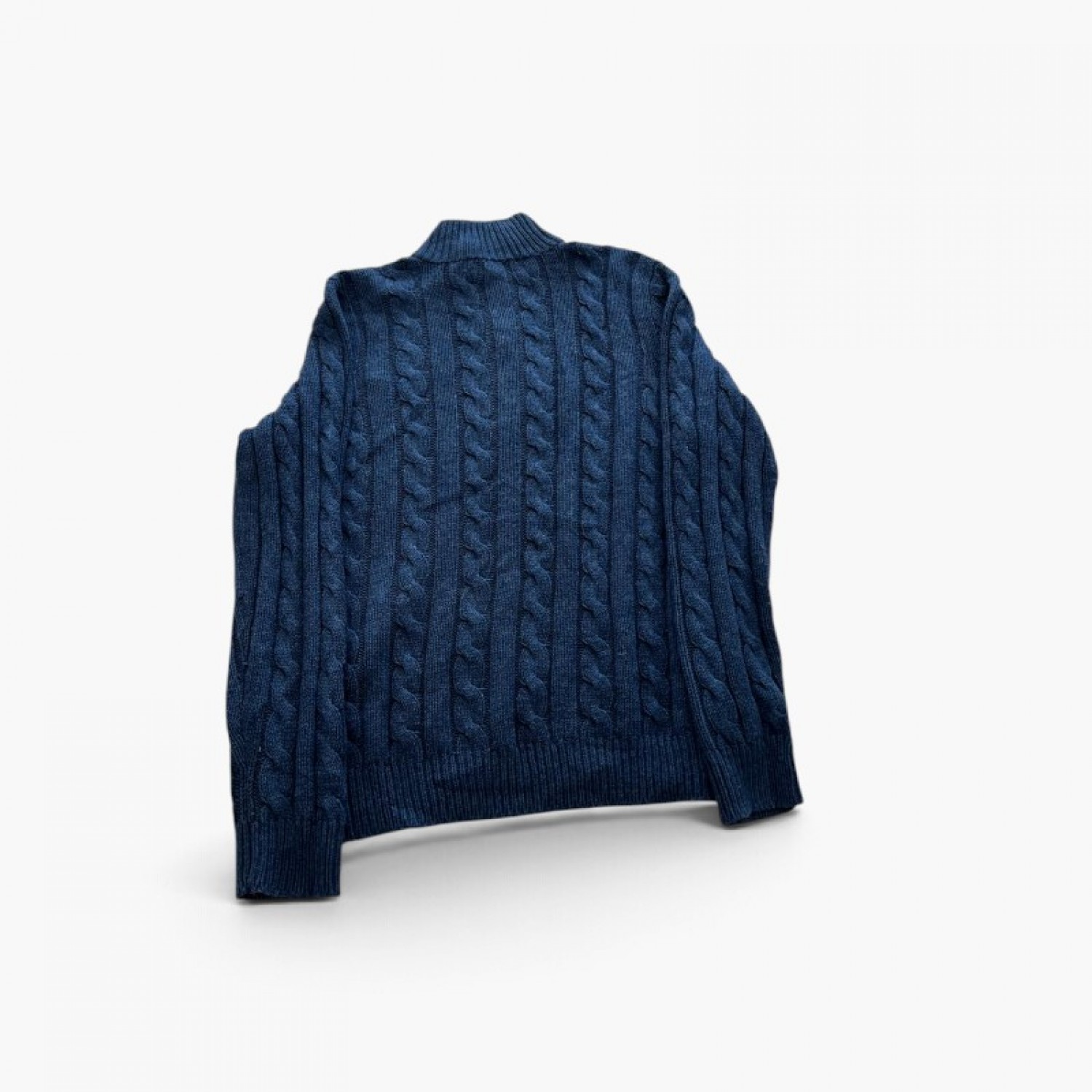 Polo Ralph Lauren Μπλε Πλεκτή Μπλούζα Cable Knit Half-Zip – Μέγεθος L / Pre-Owned