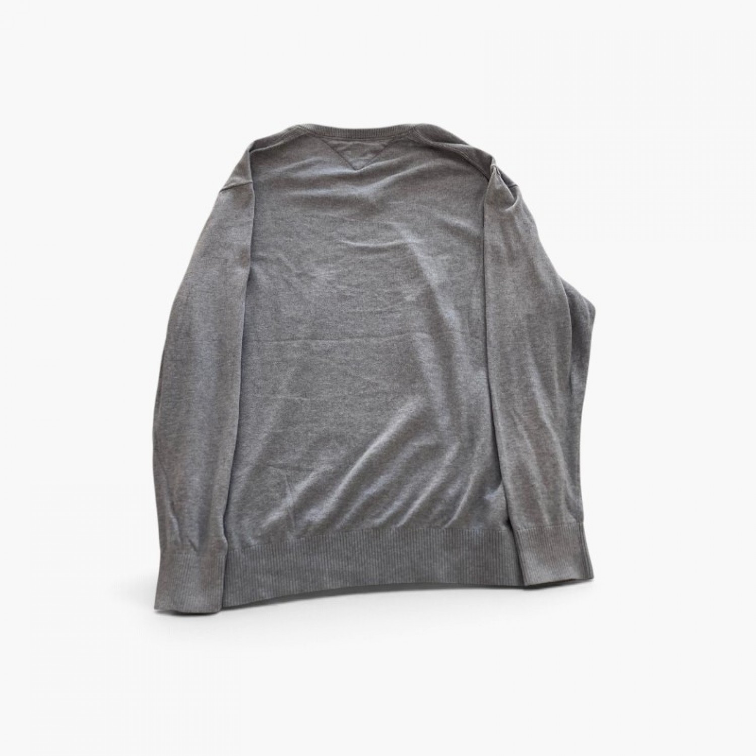 Tommy Hilfiger Γκρι Πλεκτή Μπλούζα V-Neck Pima Cotton/Cashmere – Μέγεθος 3XL / Pre-Owned