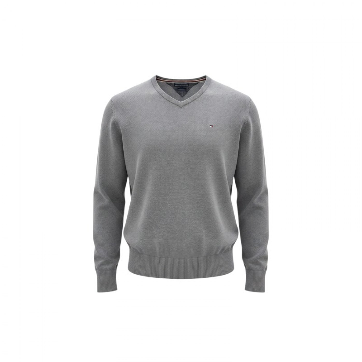 Tommy Hilfiger Γκρι Πλεκτή Μπλούζα V-Neck Pima Cotton/Cashmere – Μέγεθος 3XL / Pre-Owned
