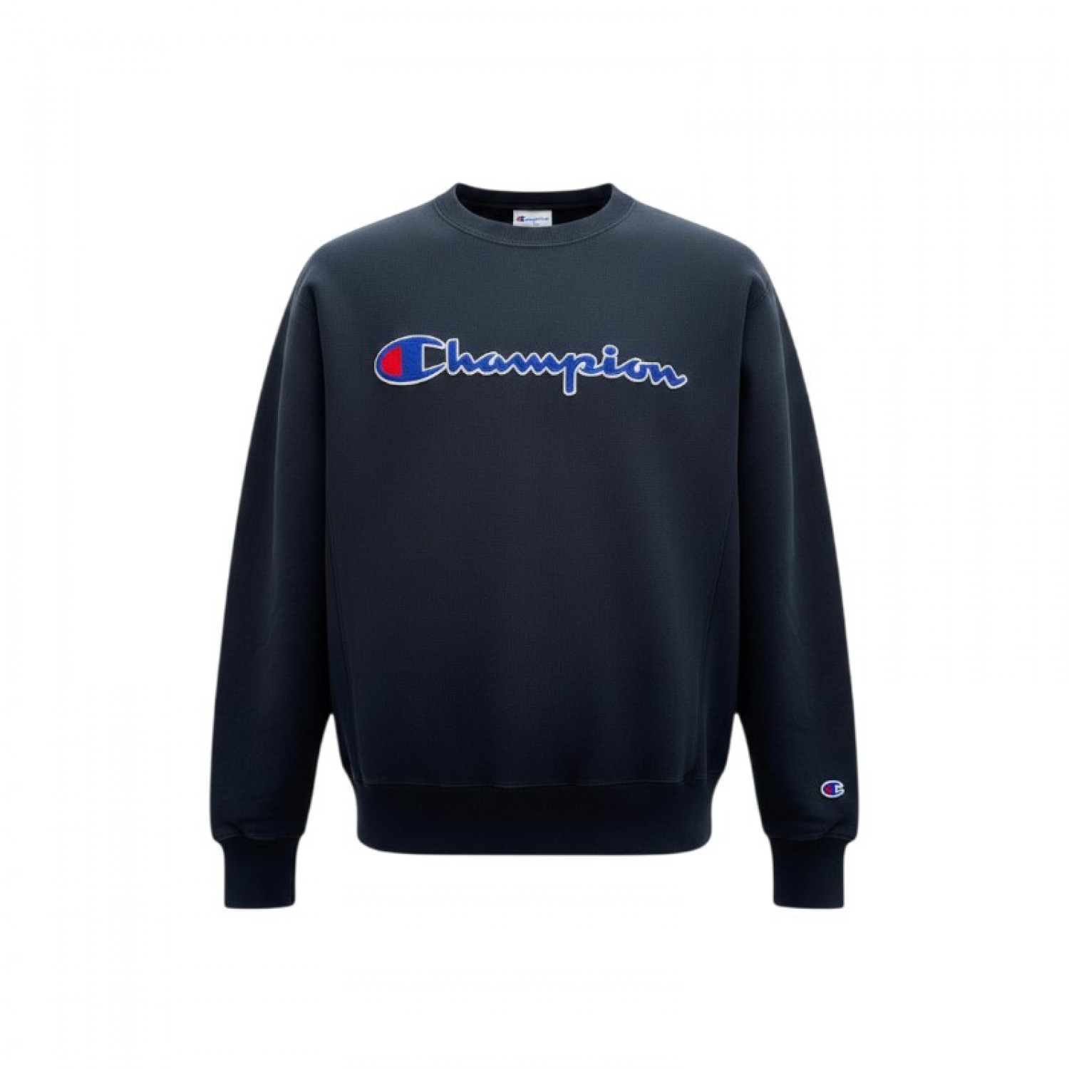 Champion Μαύρο Φούτερ Crew Neck με Μεγάλο Κεντημένο Λογότυπο – Μέγεθος M / Pre-Owned