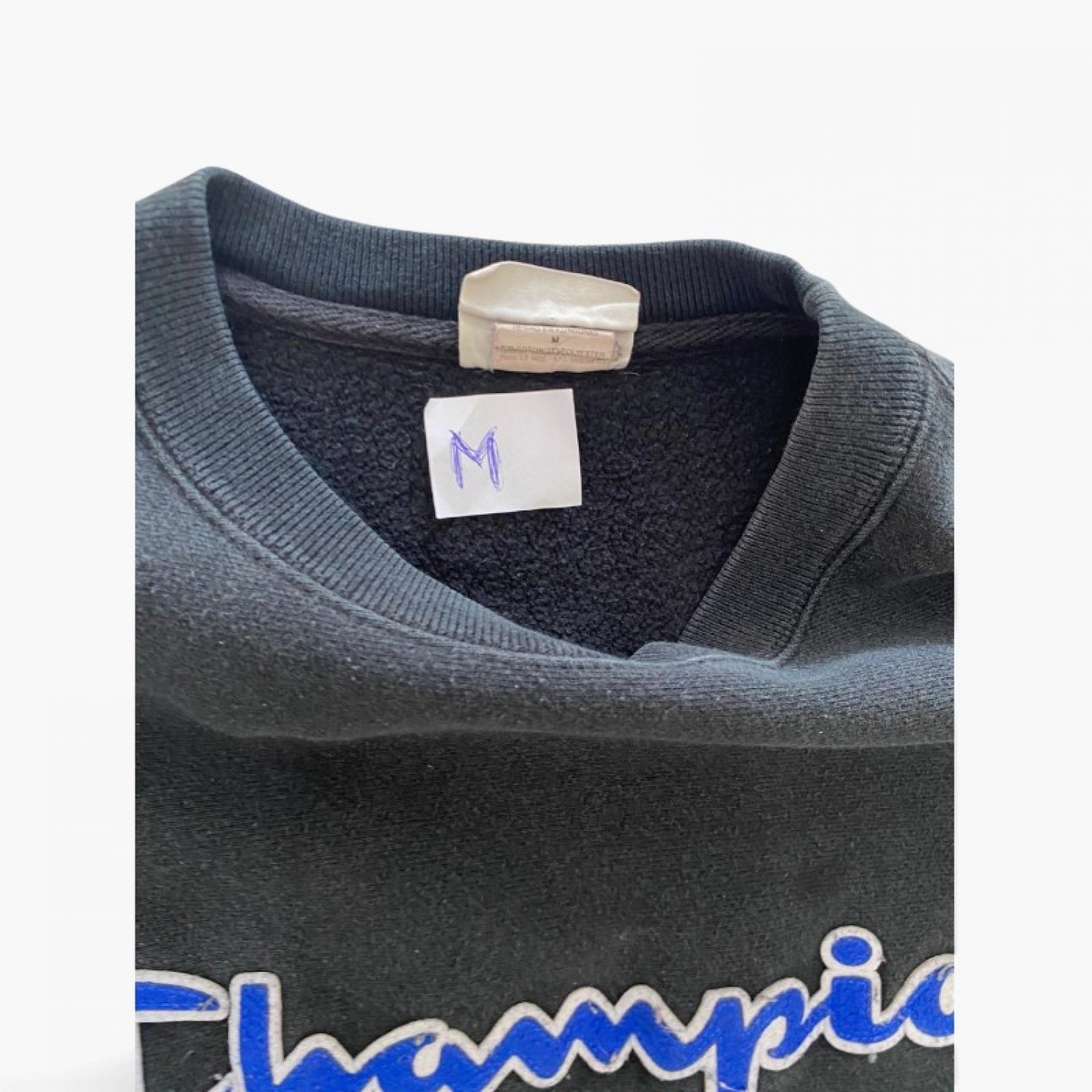 Champion Μαύρο Φούτερ Crew Neck με Μεγάλο Κεντημένο Λογότυπο – Μέγεθος M / Pre-Owned