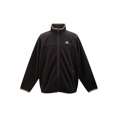 Adidas Μαύρη Fleece Ζακέτα με Μπεζ Λεπτομέρειες – Μέγεθος XL / Pre-Owned