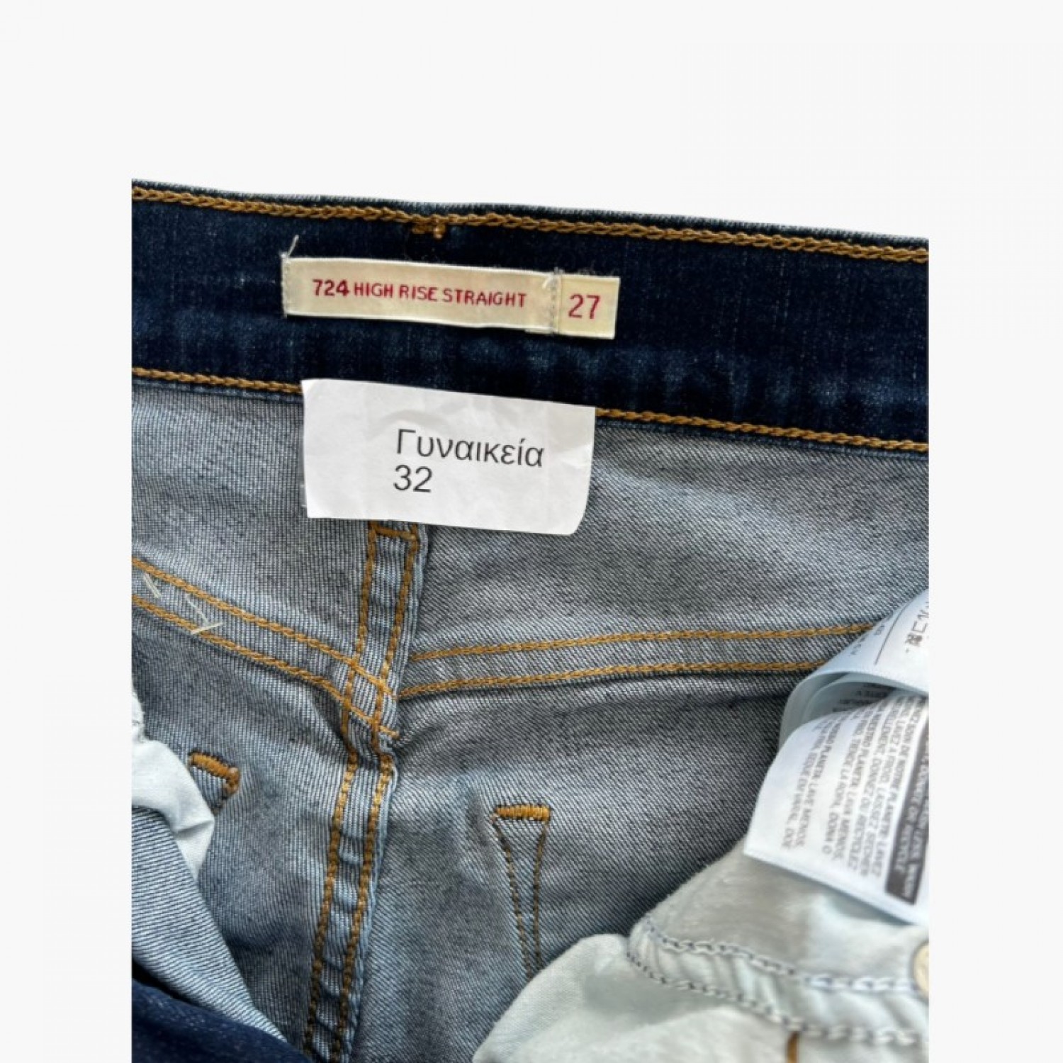 Levi’s 724 High Rise Straight Γυναικείο Σκούρο Μπλε Τζιν – Μέγεθος 32 / Pre-Owned
