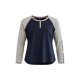Tommy Hilfiger Γυναικεία Μακρυμάνικη Henley Μπλούζα Navy/Γκρι – Μέγεθος L / Pre-Owned