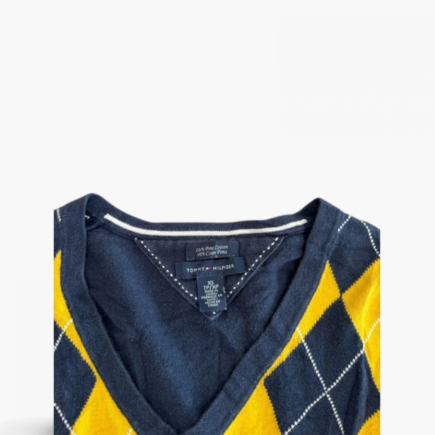 Tommy Hilfiger Γυναικείο Argyle V-Neck Πουλόβερ / Pre-Owned