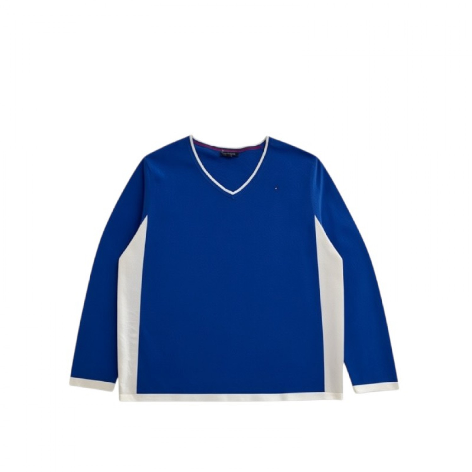 Tommy Hilfiger Μπλε V-Neck Μακρυμάνικη Μπλούζα XXL / Pre-Owned