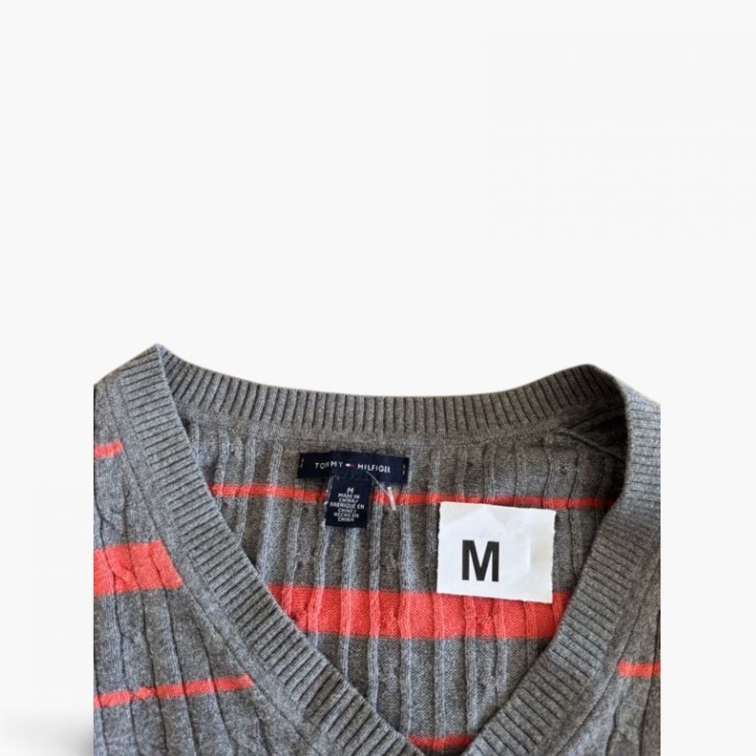 Tommy Hilfiger Γυναικείο Ριγέ V-Neck Πουλόβερ / Pre-Owned
