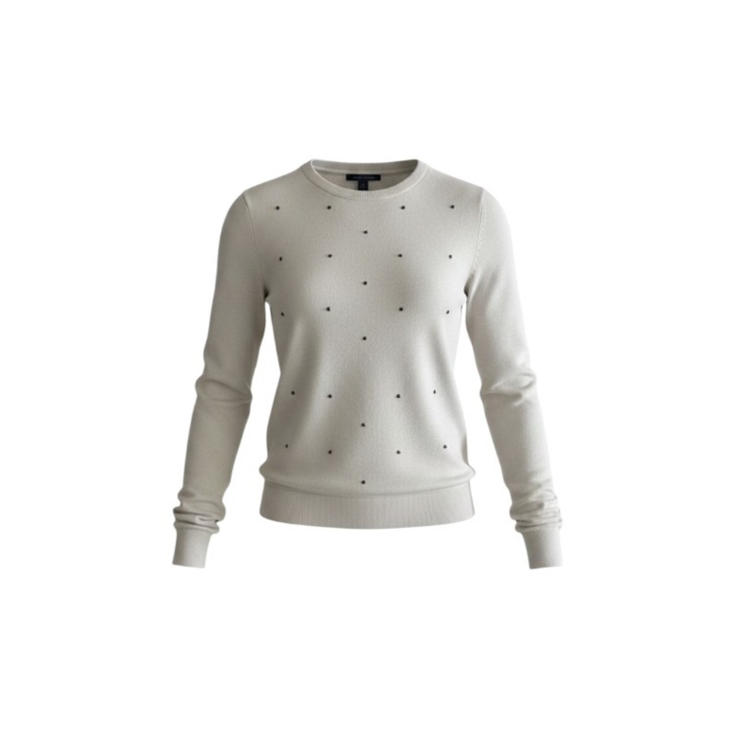 Tommy Hilfiger Λευκό Πουλόβερ με Μαύρες Λεπτομέρειες / Pre-Owned