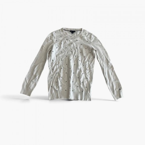 Tommy Hilfiger Λευκό Πουλόβερ με Μαύρες Λεπτομέρειες / Pre-Owned