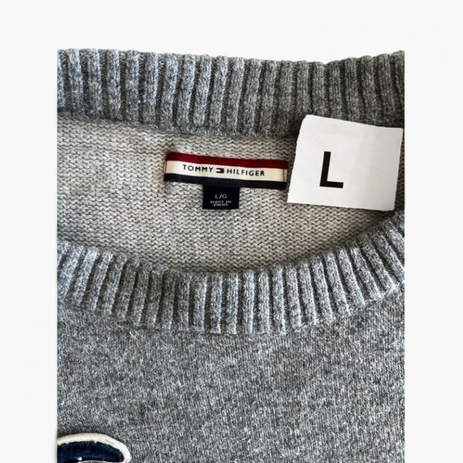 Tommy Hilfiger Γκρι “Tommy” Logo Πουλόβερ / Pre-Owned