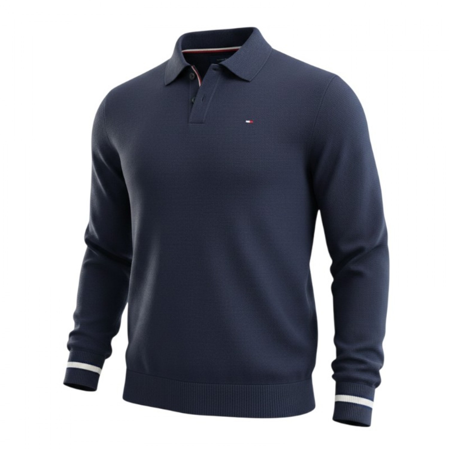 Tommy Hilfiger Navy Πλεκτό Polo Μακρυμάνικο / Pre-Owned