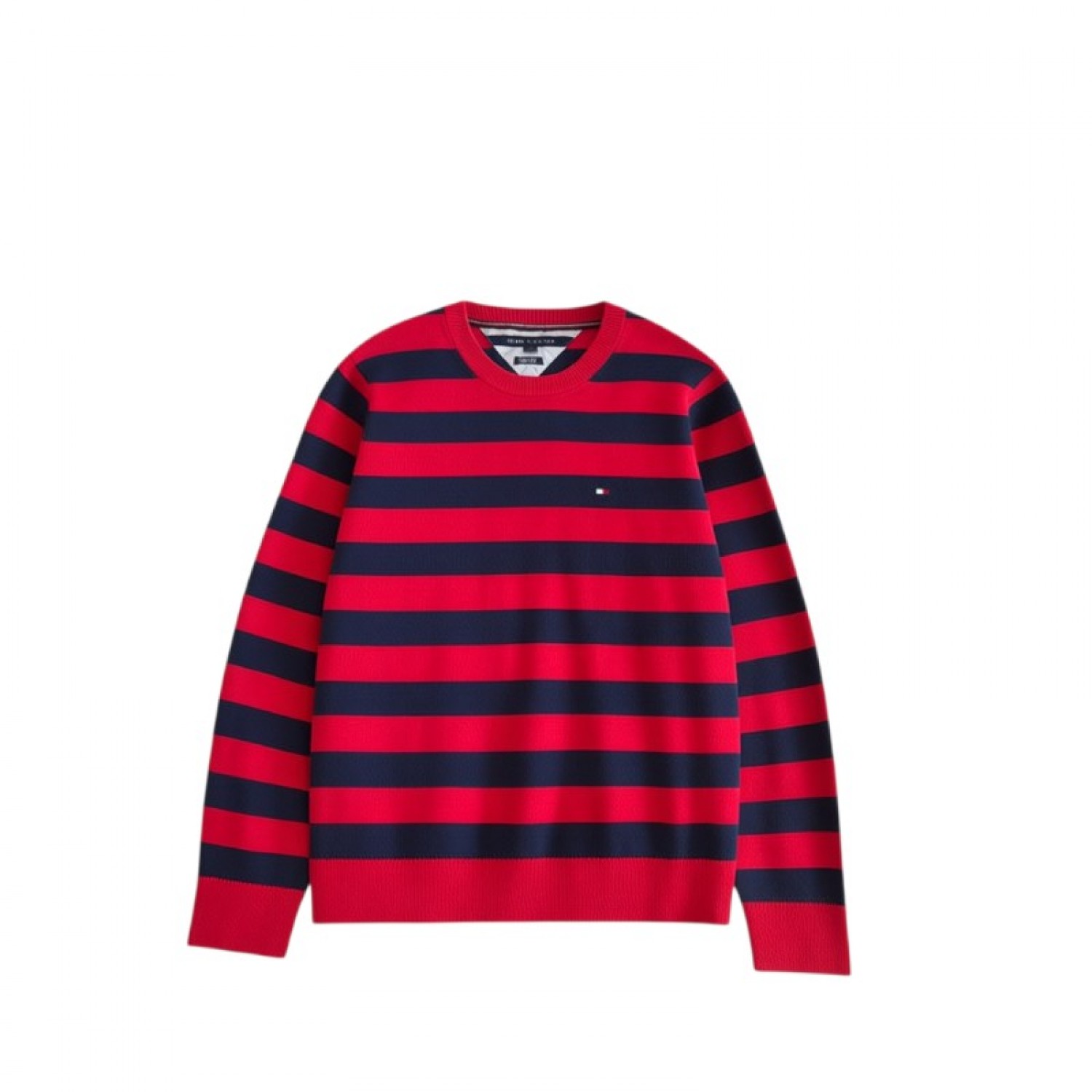 Tommy Hilfiger Κόκκινο/Navy Ριγέ Πουλόβερ / Pre-Owned