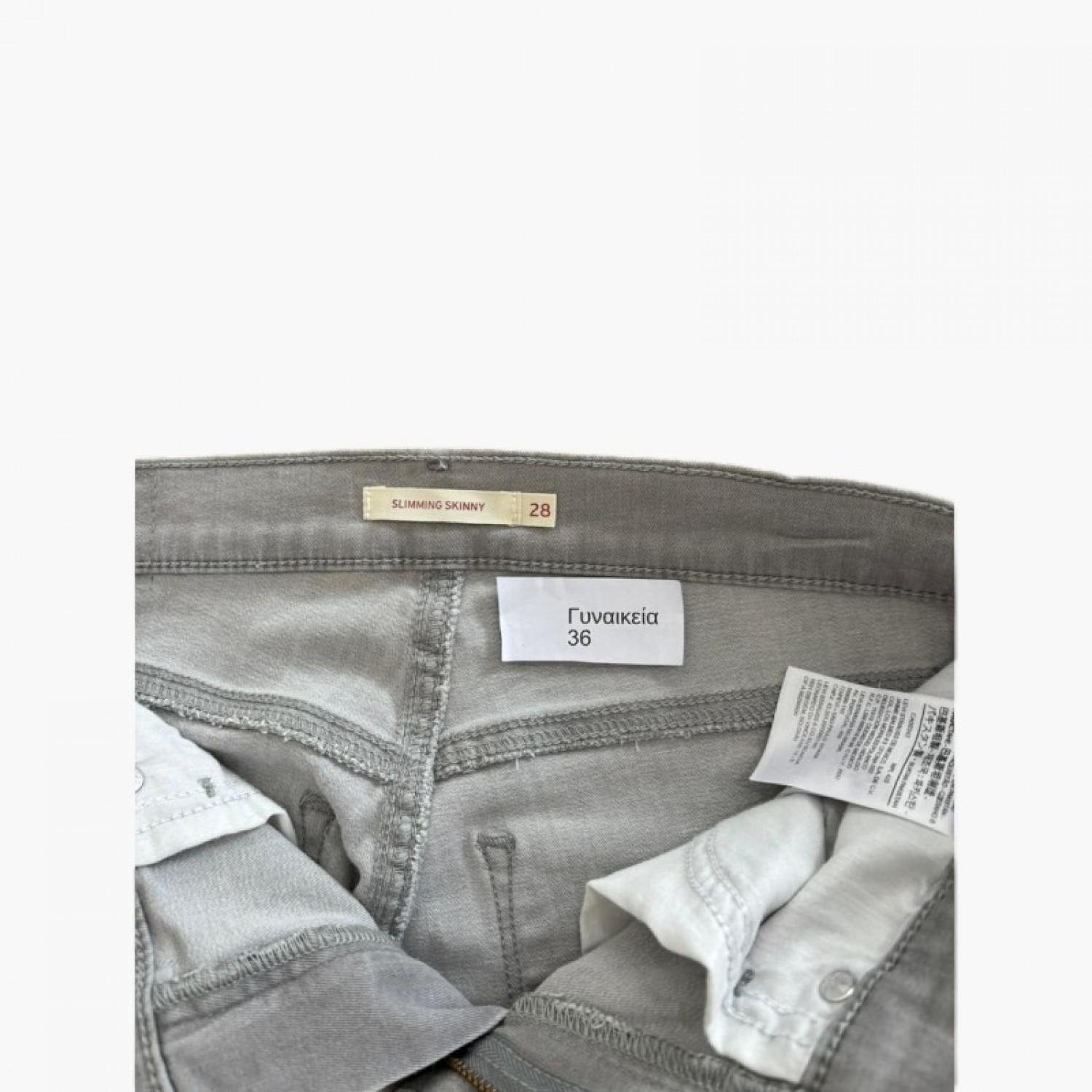 Levi’s Slimming Skinny Γυναικείο Ανοιχτό Γκρι Τζιν – Μέγεθος 36 / Pre-Owned