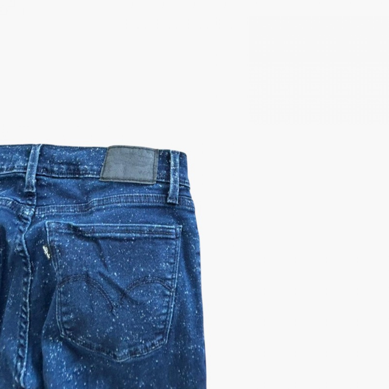 Levi’s 710 Super Skinny Σκούρο Μπλε Τζιν με Πιτσιλωτό Wash – Μέγεθος 34 / Pre-Owned