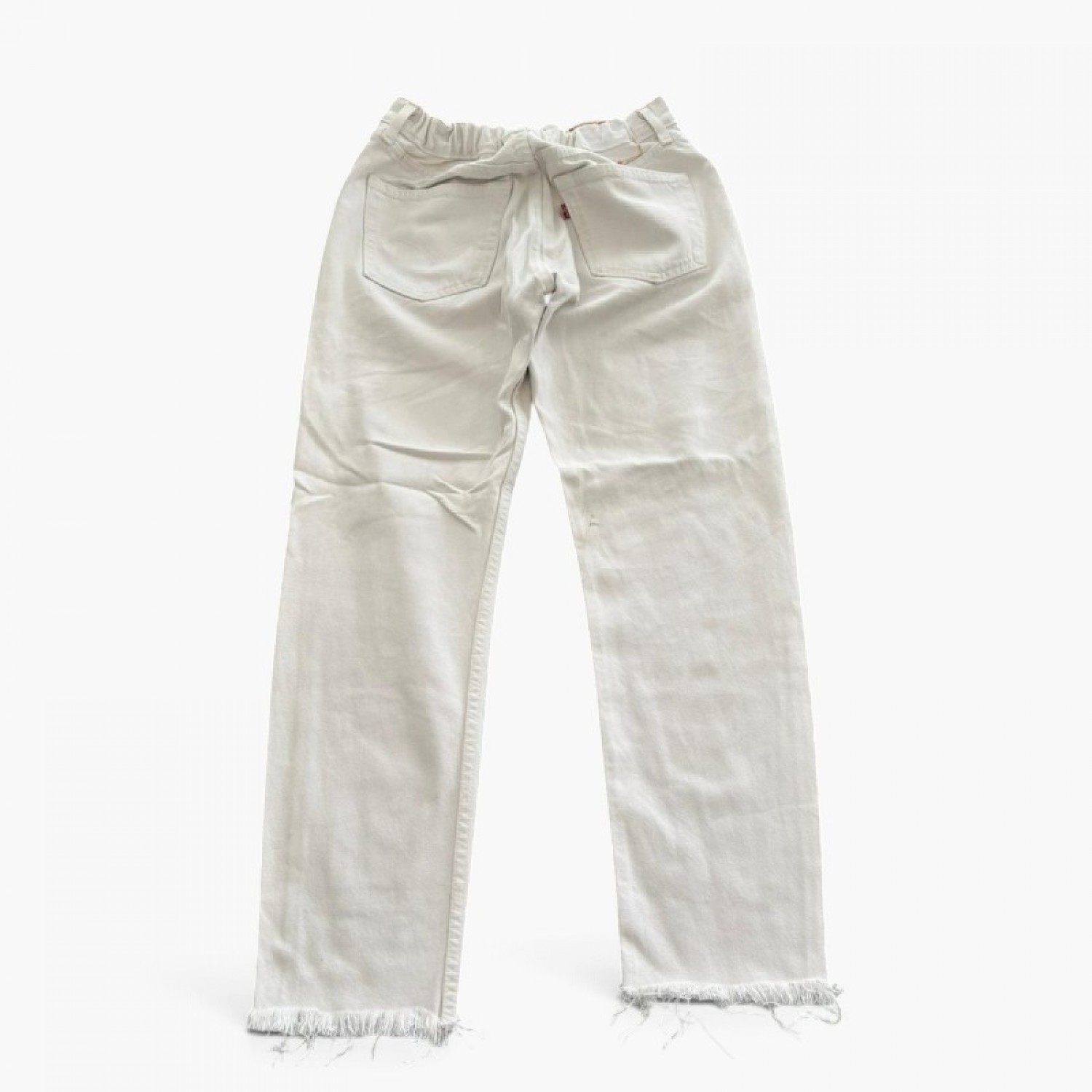 Levi’s Γυναικείο Λευκό Τζιν Straight με Ξέφτια – Μέγεθος 32 / Pre-Owned