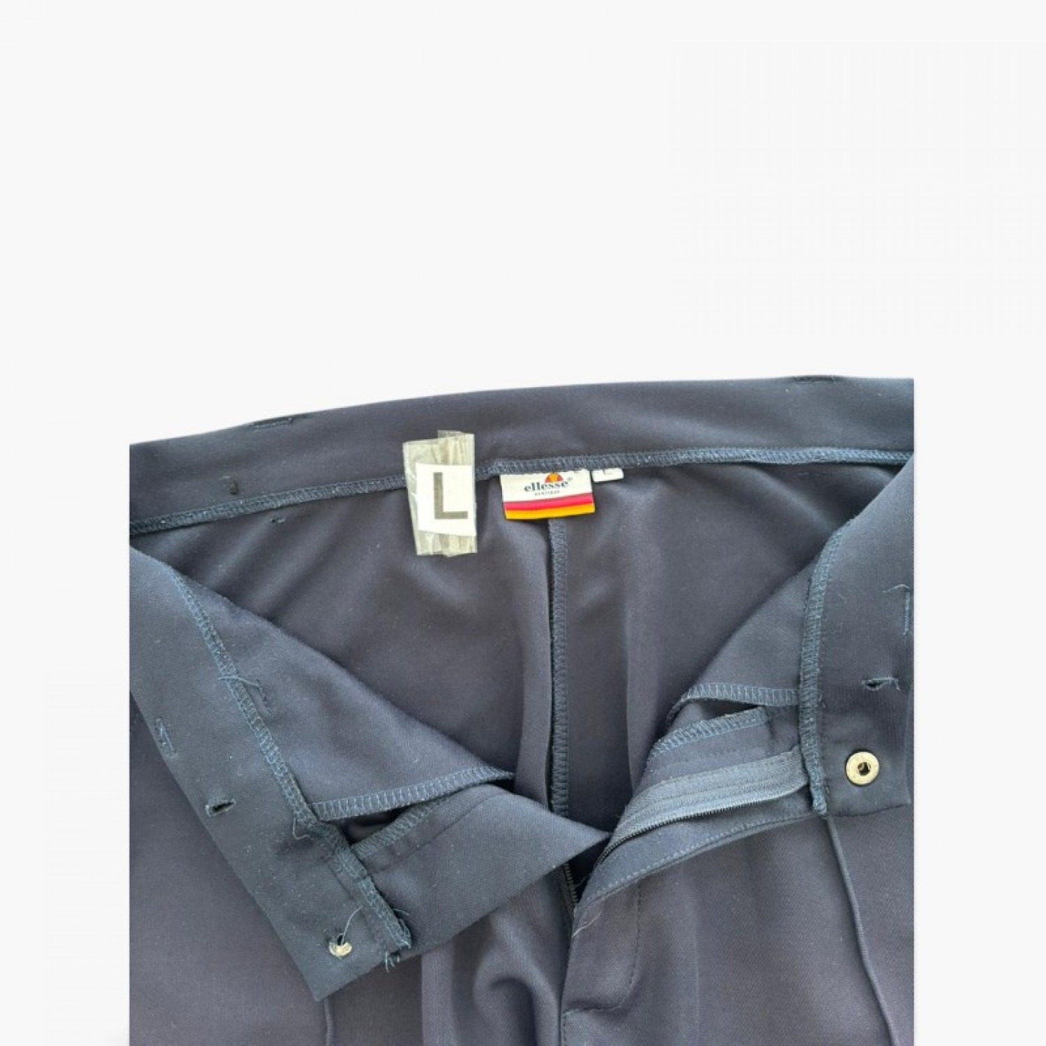 Ellesse Γκρι Μπλε Παντελόνι Φόρμας Retro Straight – Μέγεθος L / Pre-Owned