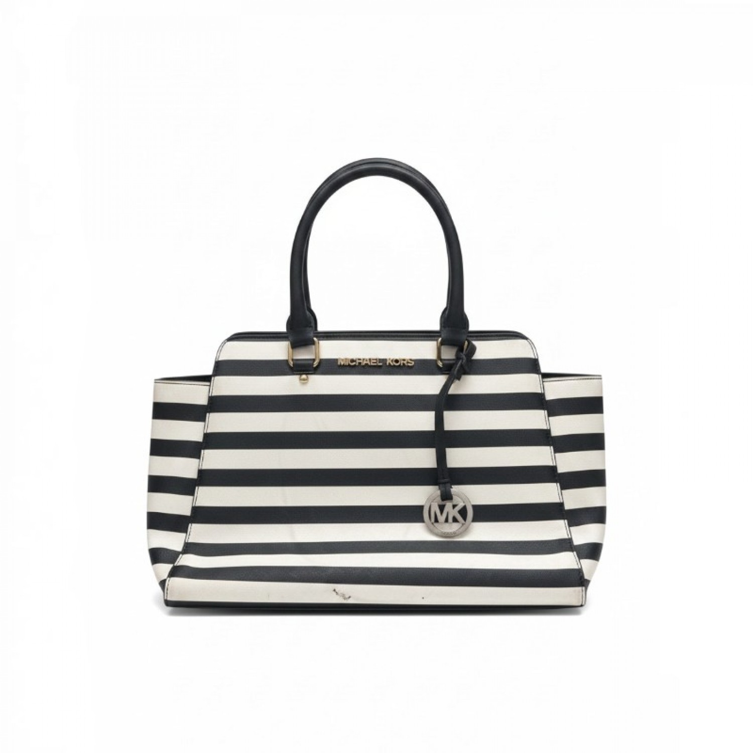 Michael Kors Striped Satchel Tote / Pre-Owned