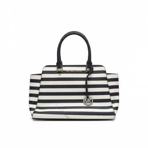 Michael Kors Striped Satchel Tote / Pre-Owned