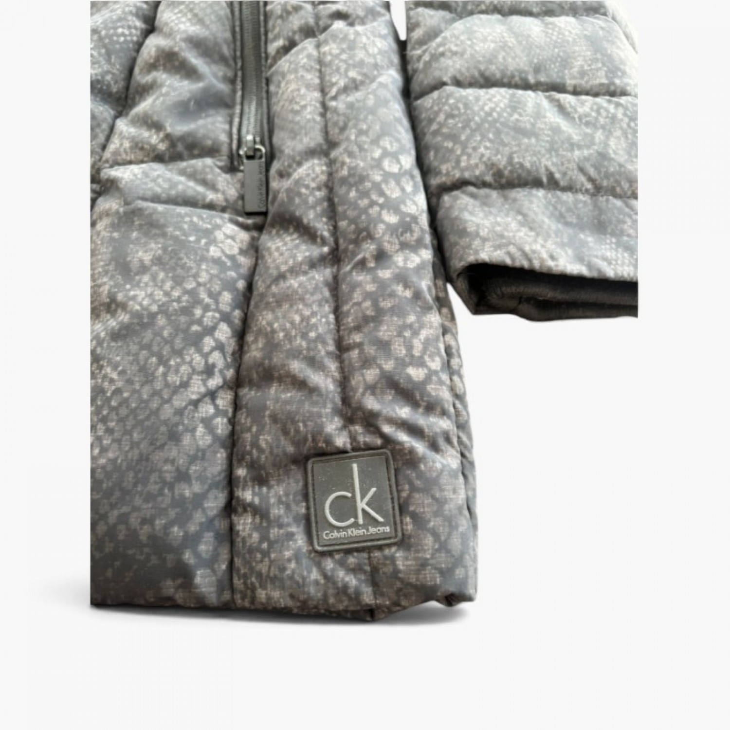 Calvin Klein Jeans Γυναικείο Γκρι Καπιτονέ Μπουφάν με Κουκούλα – Μέγεθος M / Pre-Owned