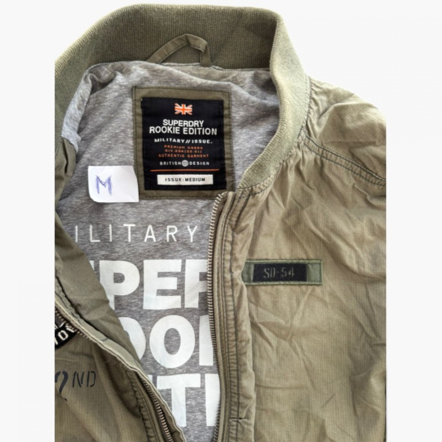 Superdry Rookie Edition Ανδρικό Χακί Bomber Μπουφάν – Μέγεθος M / Pre-Owned