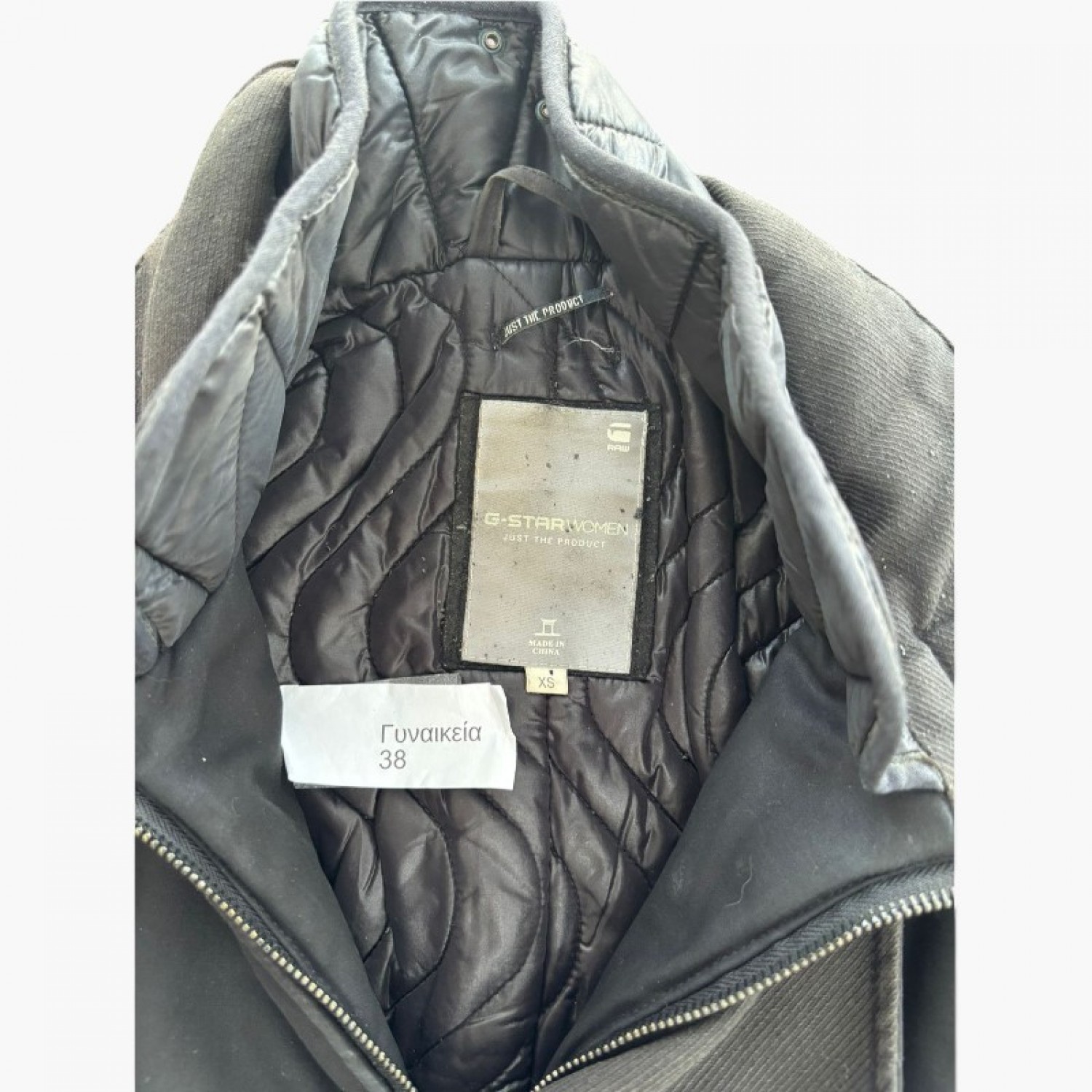 G-Star Raw Γυναικείο Μαύρο Μακρύ Παλτό με Ασύμμετρο Κλείσιμο – Μέγεθος 38 / Pre-Owned