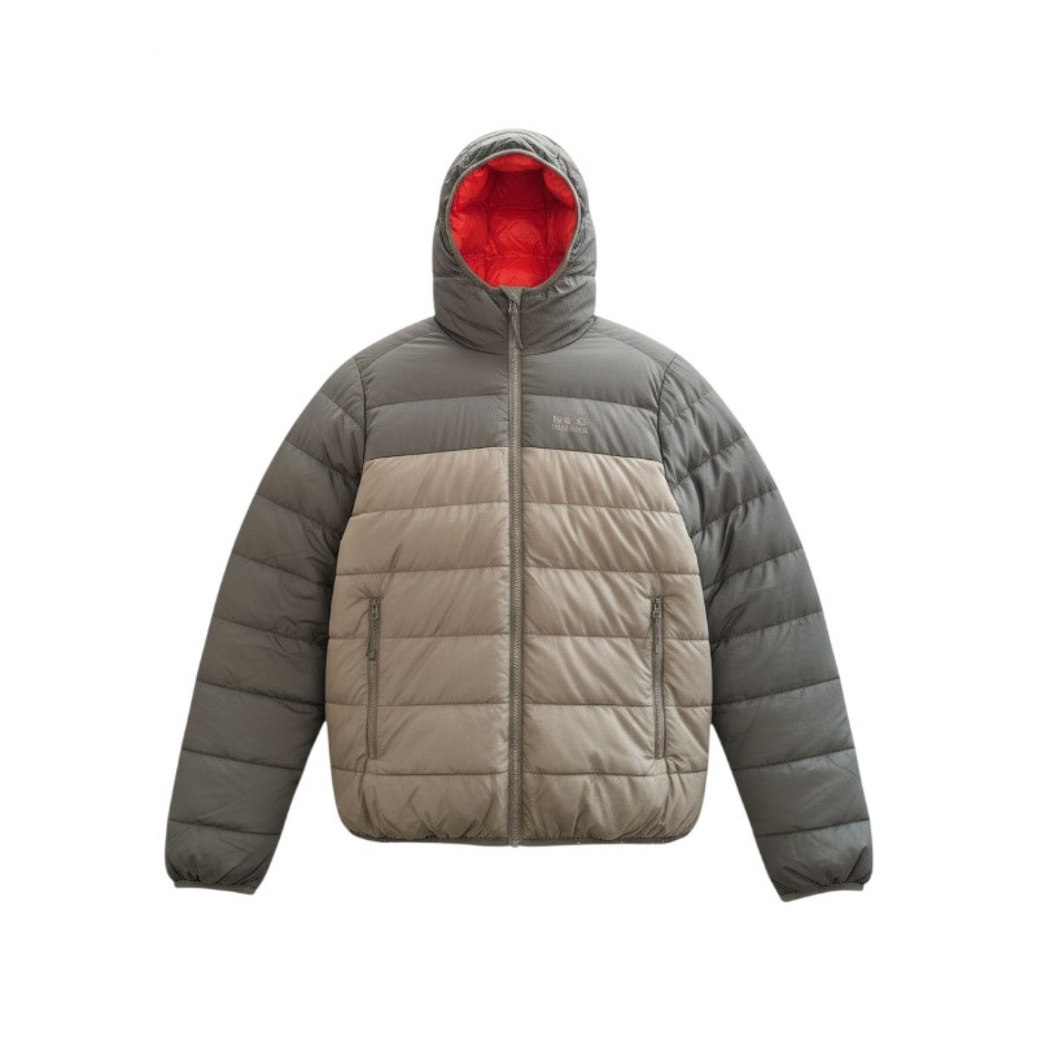 Jack Wolfskin Ανδρικό Δίχρωμο Καπιτονέ Μπουφάν με Κουκούλα – Μέγεθος S / Pre-Owned