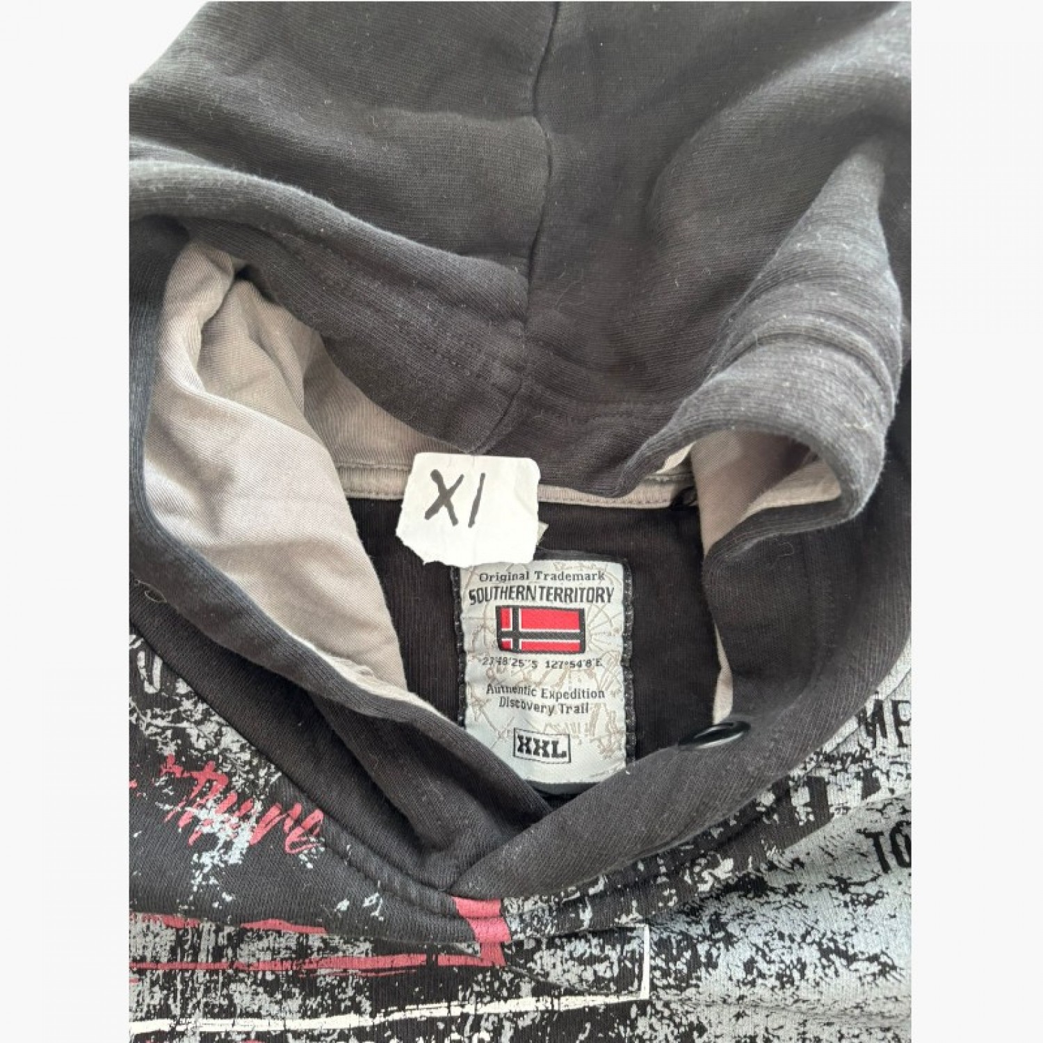 Southern Territory Ανδρικό Graphic Hoodie Μαύρο-Γκρι – Μέγεθος XL / Pre-Owned