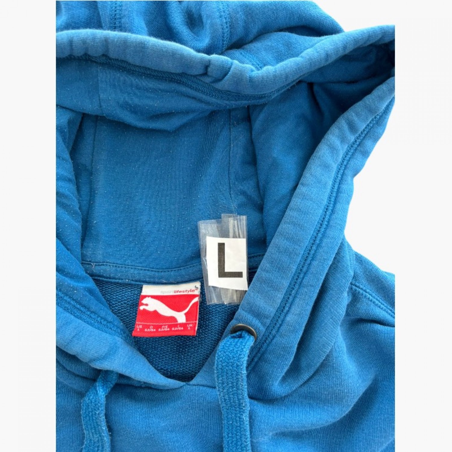 Puma Ανδρικό Μπλε Φούτερ Hoodie με Μεγάλο Λογότυπο – Μέγεθος L / Pre-Owned