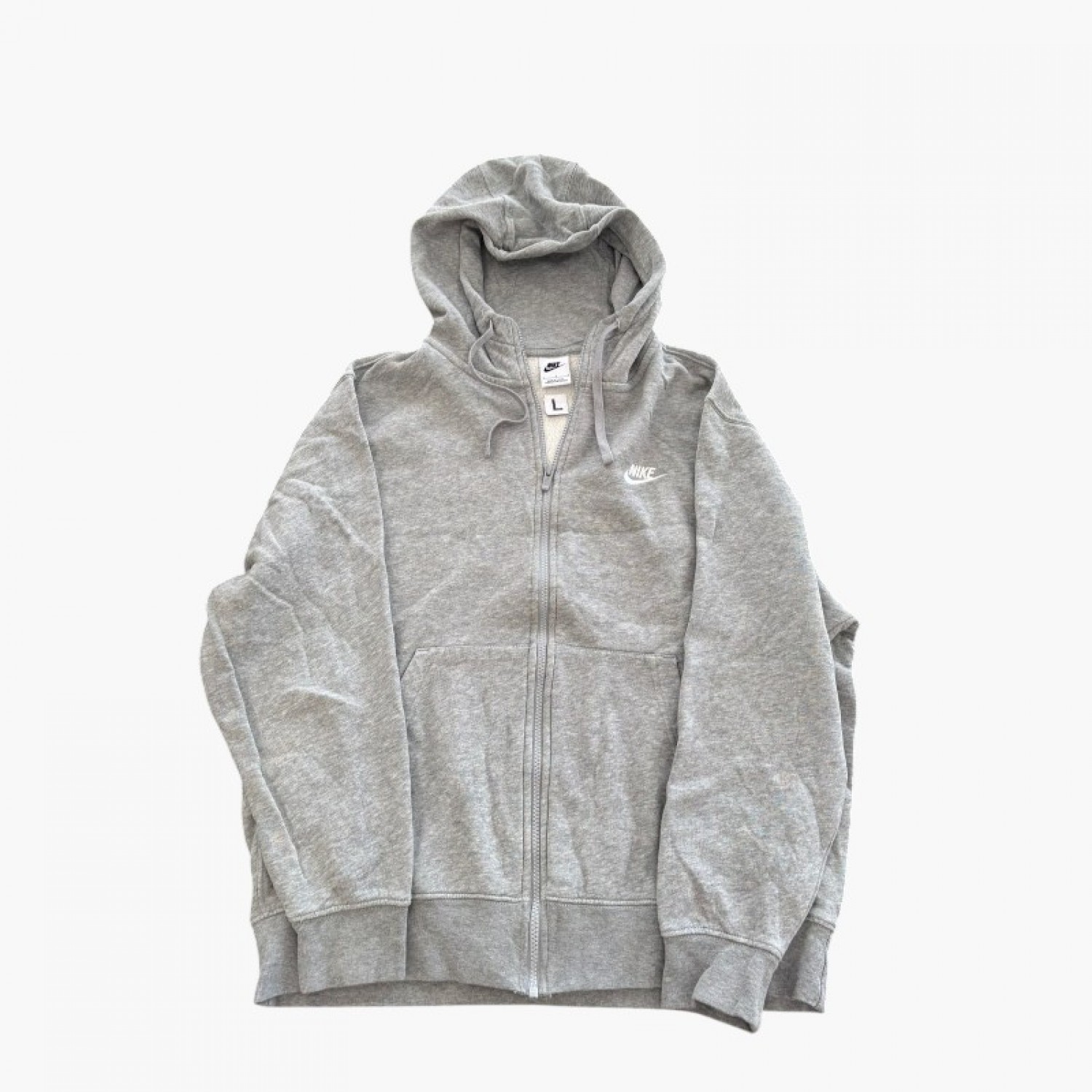Nike Γκρι Φούτερ Ζακέτα με Κουκούλα – Μέγεθος L / Pre-Owned