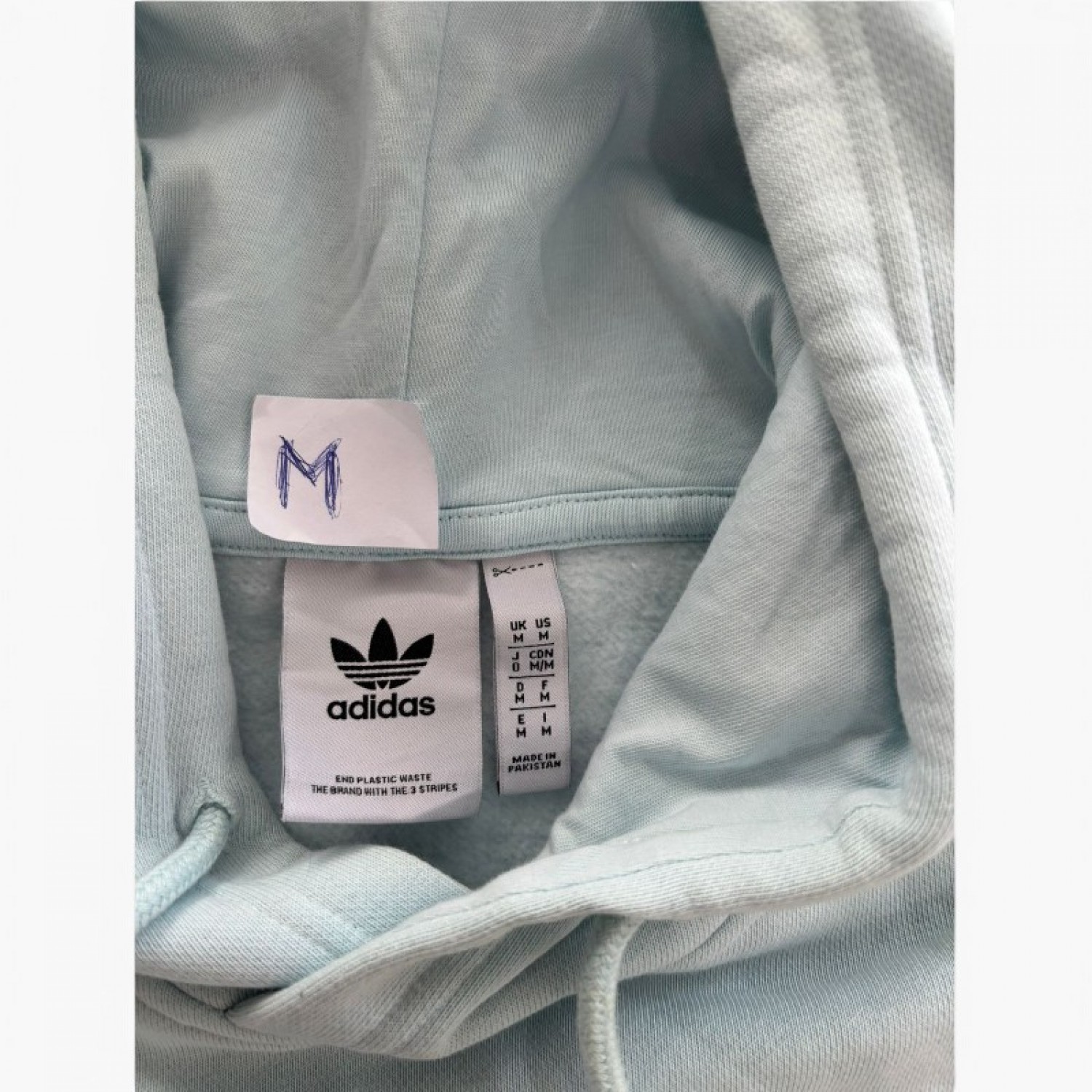 Adidas Originals Φούτερ Hoodie σε Ανοιχτό Γαλάζιο – Μέγεθος M / Pre-Owned