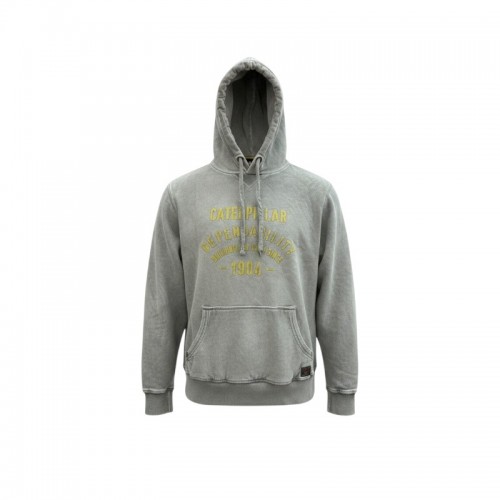 Caterpillar Ανδρικό Γκρι Washed Φούτερ Hoodie – Μέγεθος M / Pre-Owned