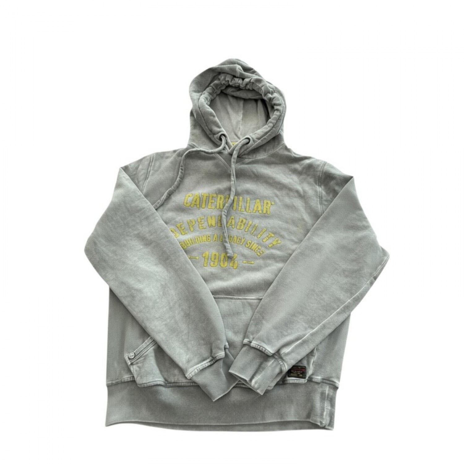 Caterpillar Ανδρικό Γκρι Washed Φούτερ Hoodie – Μέγεθος M / Pre-Owned