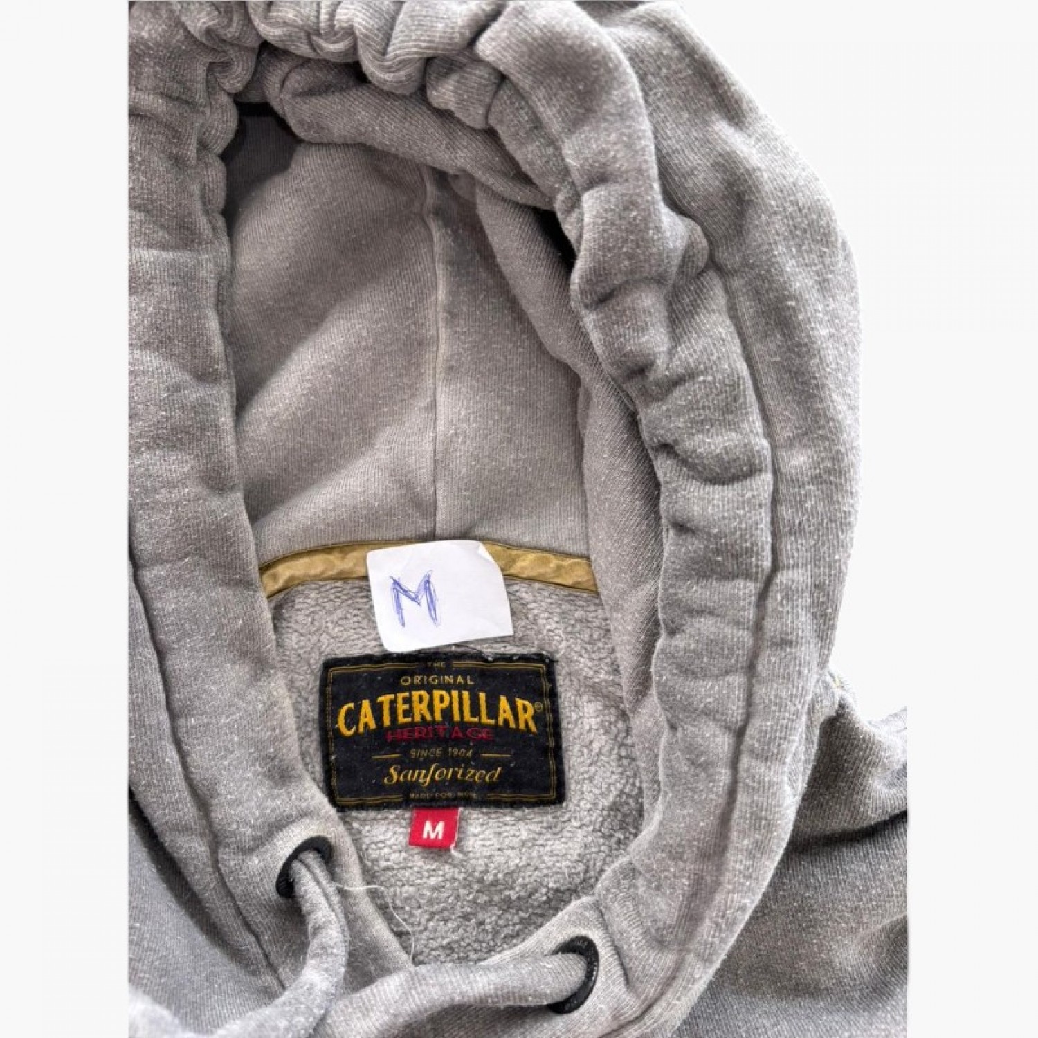Caterpillar Ανδρικό Γκρι Washed Φούτερ Hoodie – Μέγεθος M / Pre-Owned
