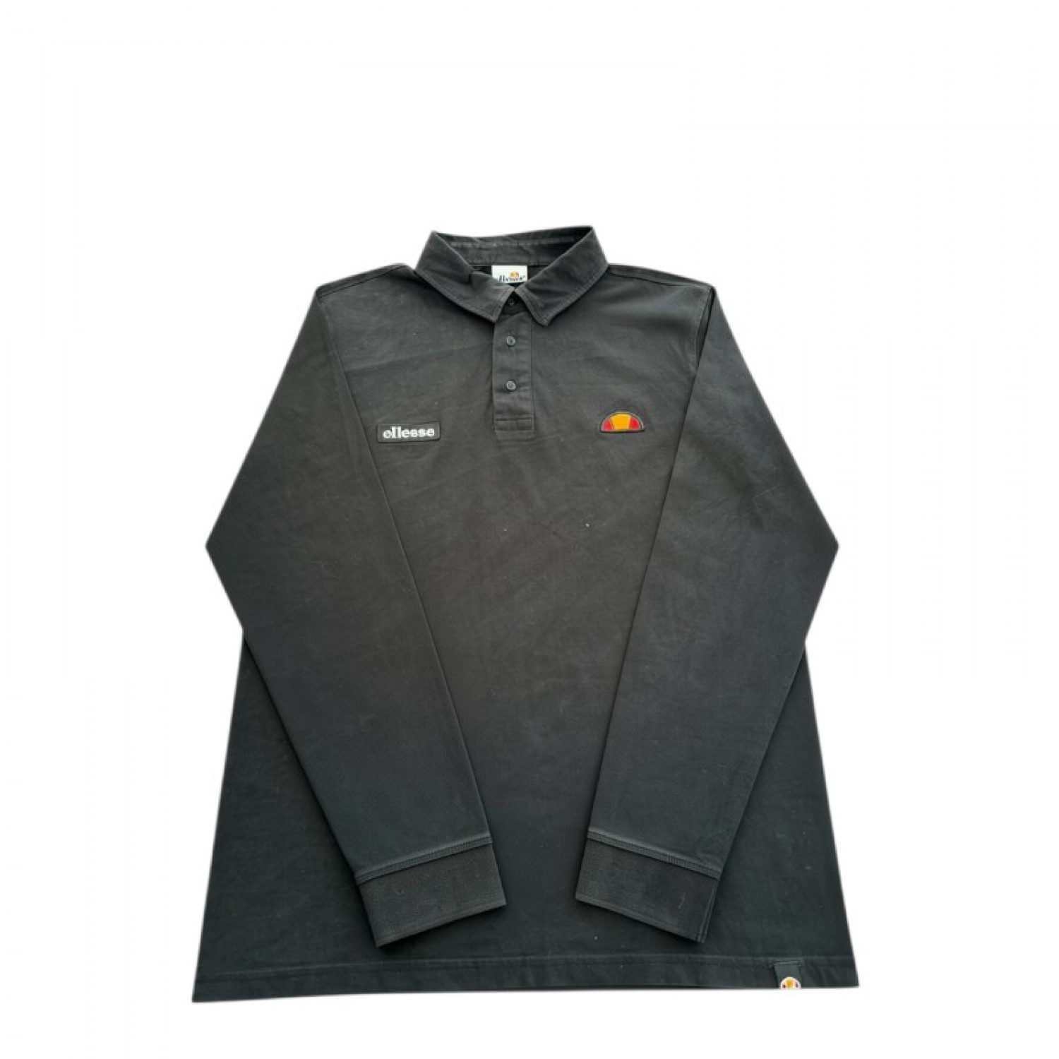 Ellesse Ανδρική Μαύρη Μακρυμάνικη Polo Μπλούζα – Μέγεθος M / Pre-Owned