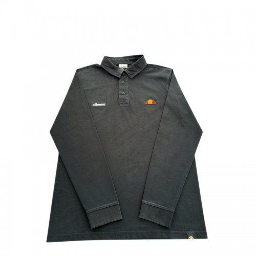 Ellesse Ανδρική Μαύρη Μακρυμάνικη Polo Μπλούζα – Μέγεθος M / Pre-Owned
