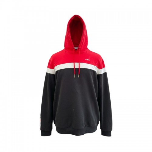 Fila Ανδρικό Color Block Hoodie σε Κόκκινο, Μαύρο και Λευκό – Μέγεθος M / Pre-Owned